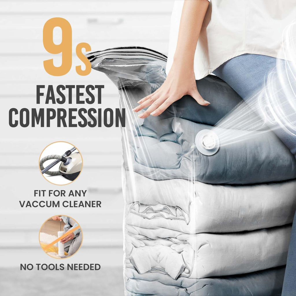 TAILI Extra Large Vacuum Storage Bags Cube, 6 Jumbo80x100x38 CM, Clear