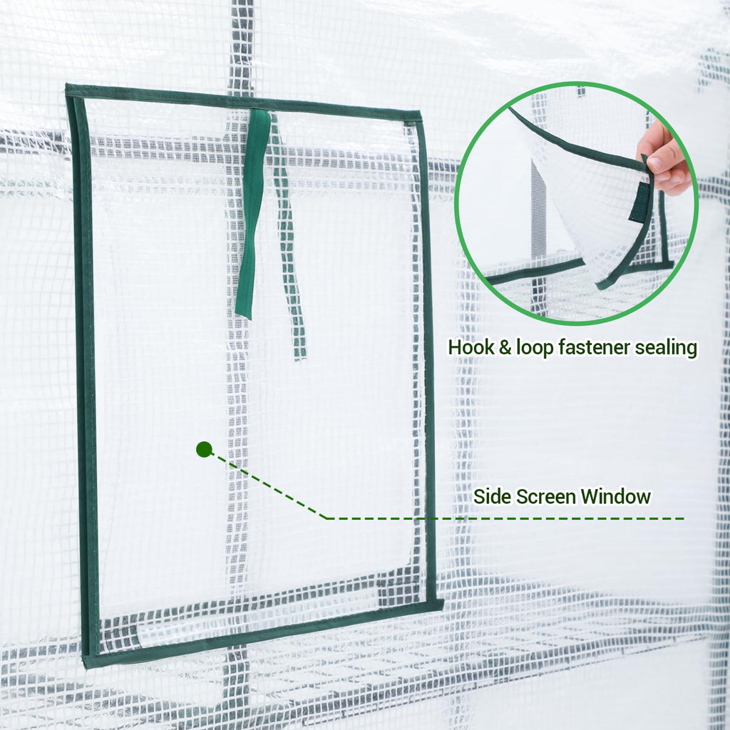 Ohuhu Walk-in Greenhouse – 3 Tiers 12 Shelves Portable PE Plant House