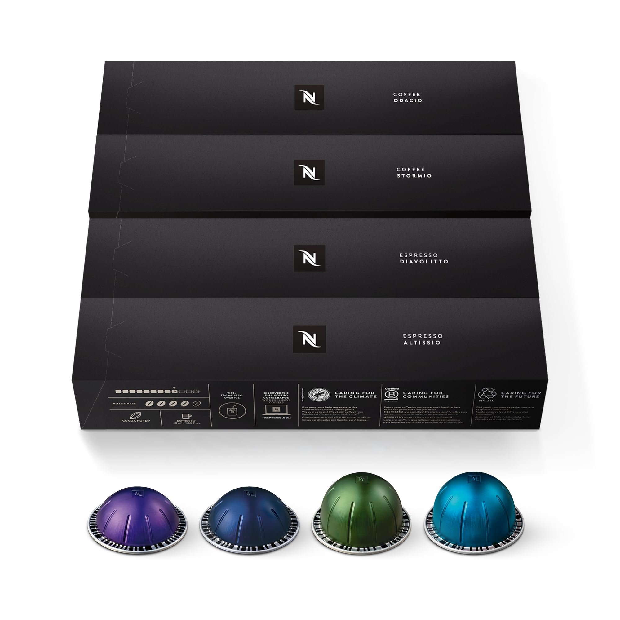 Nespresso VertuoLine Intense Variety Pack - Dark Roast Coffee, 40 Count