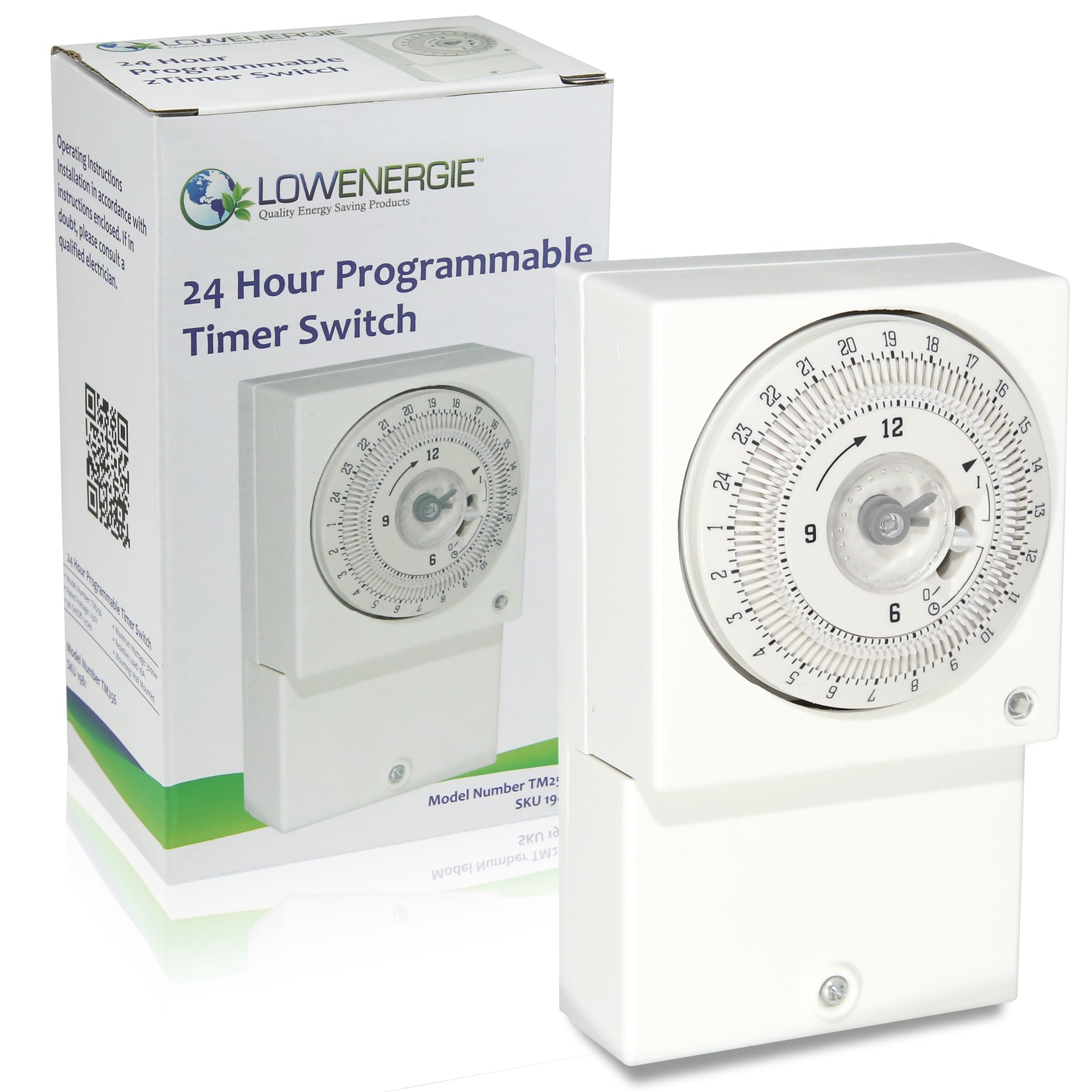 Lowenergie 24hr Mechanical Wall Timer Switch | 16A Hardwired 3000W