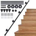 AMLOOPH 3m Black Banister Handrails | Wall Mounted Non-Slip Stair Rail
