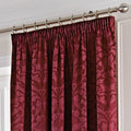 Fusion Eastbourne Damask Jacquard Pencil Pleat Curtains - Burgundy