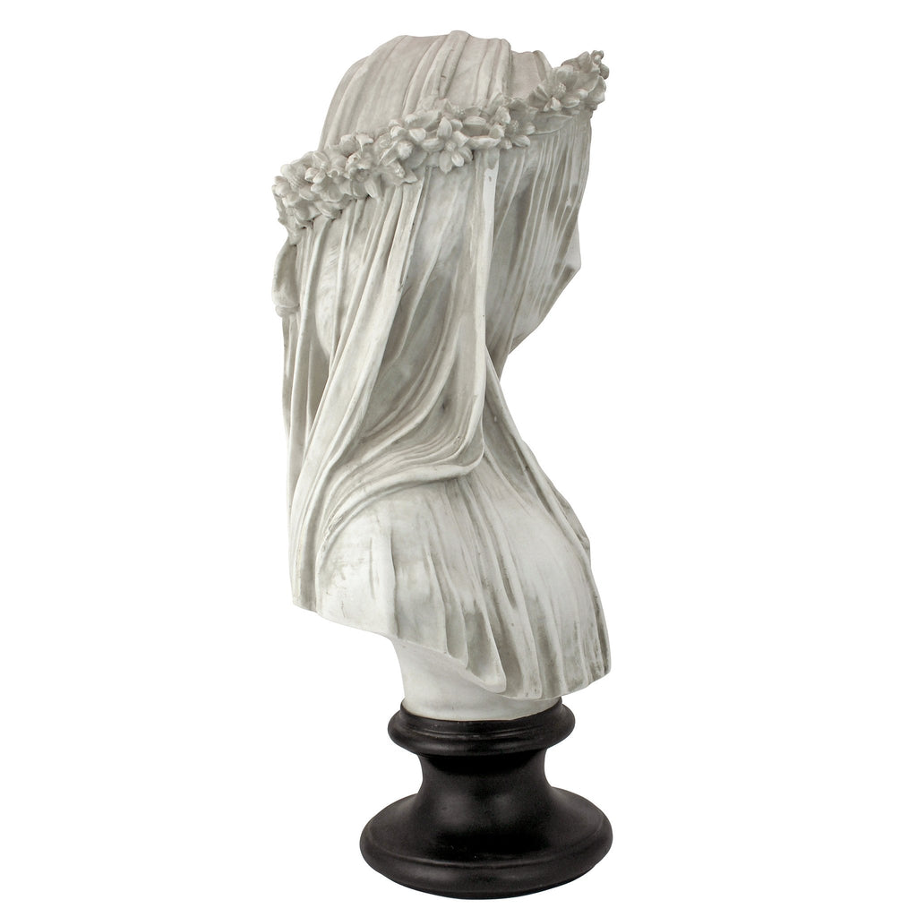 Design Toscano Veiled Maiden Sculptural Bust - White Resin Figurine
