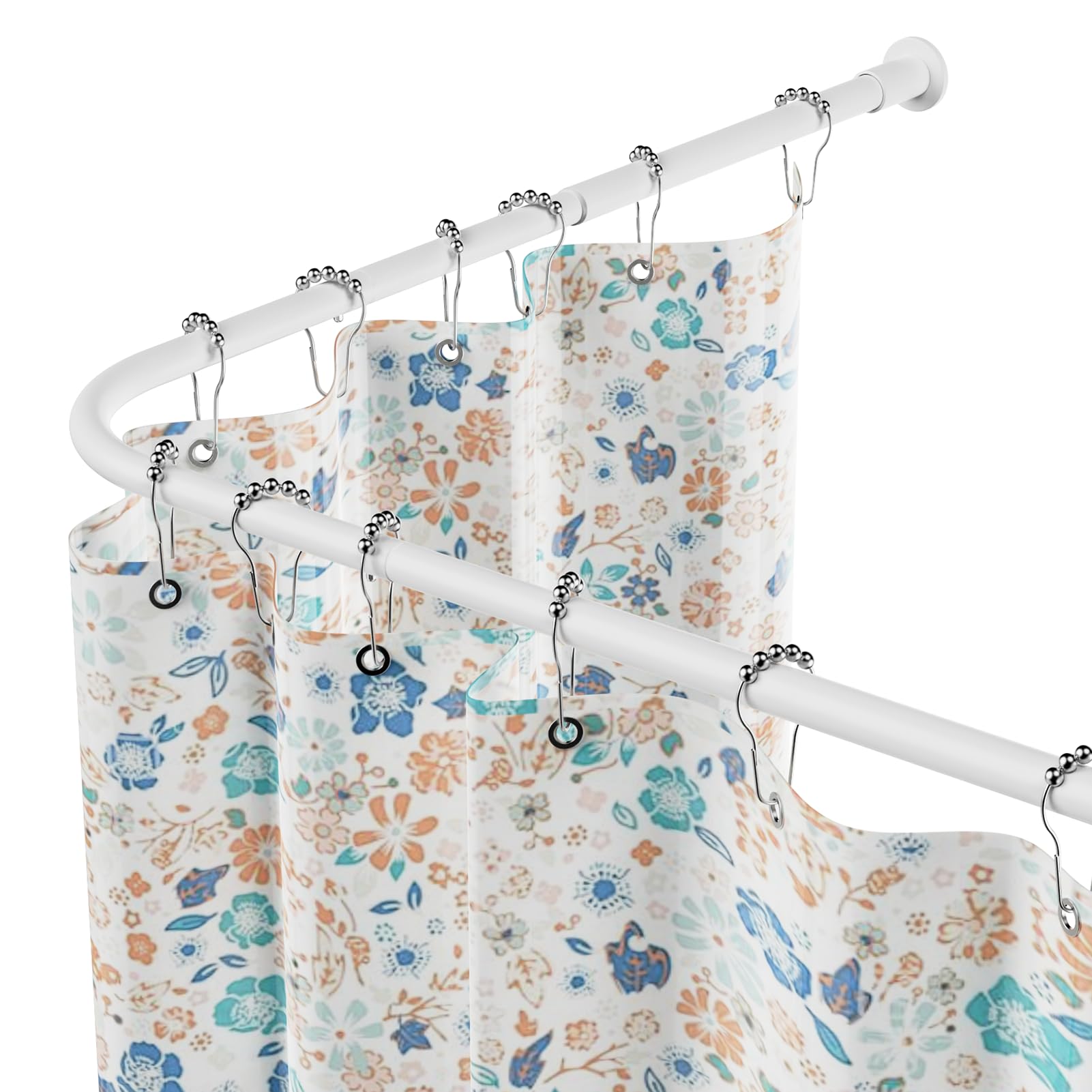 L-Shaped Shower Curtain Rod – Adjustable Stainless Steel