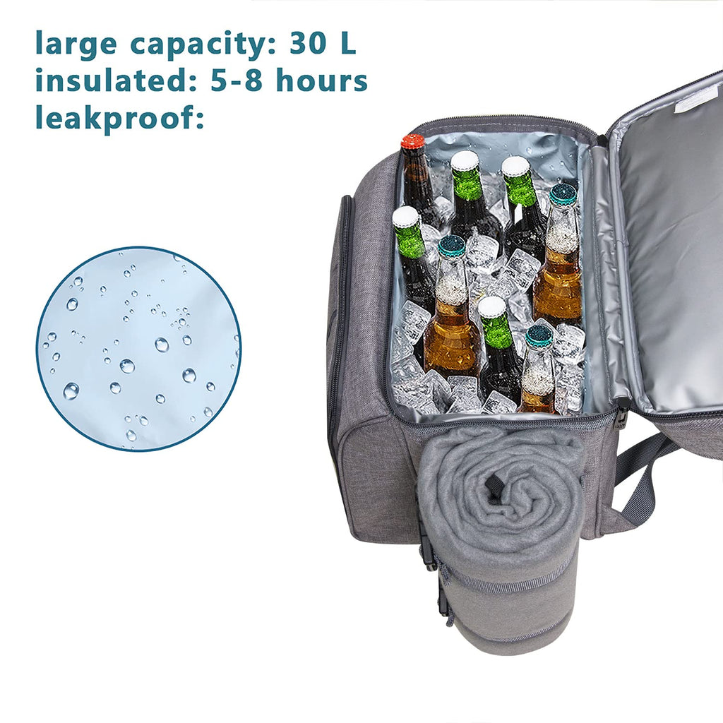 Hap Tim Picnic Backpack for 2 – Insulated Cooler Bag with Blanket & Cutlery