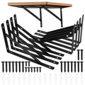 8-Pack Heavy Duty Iron Triangle Shelf Brackets - Black