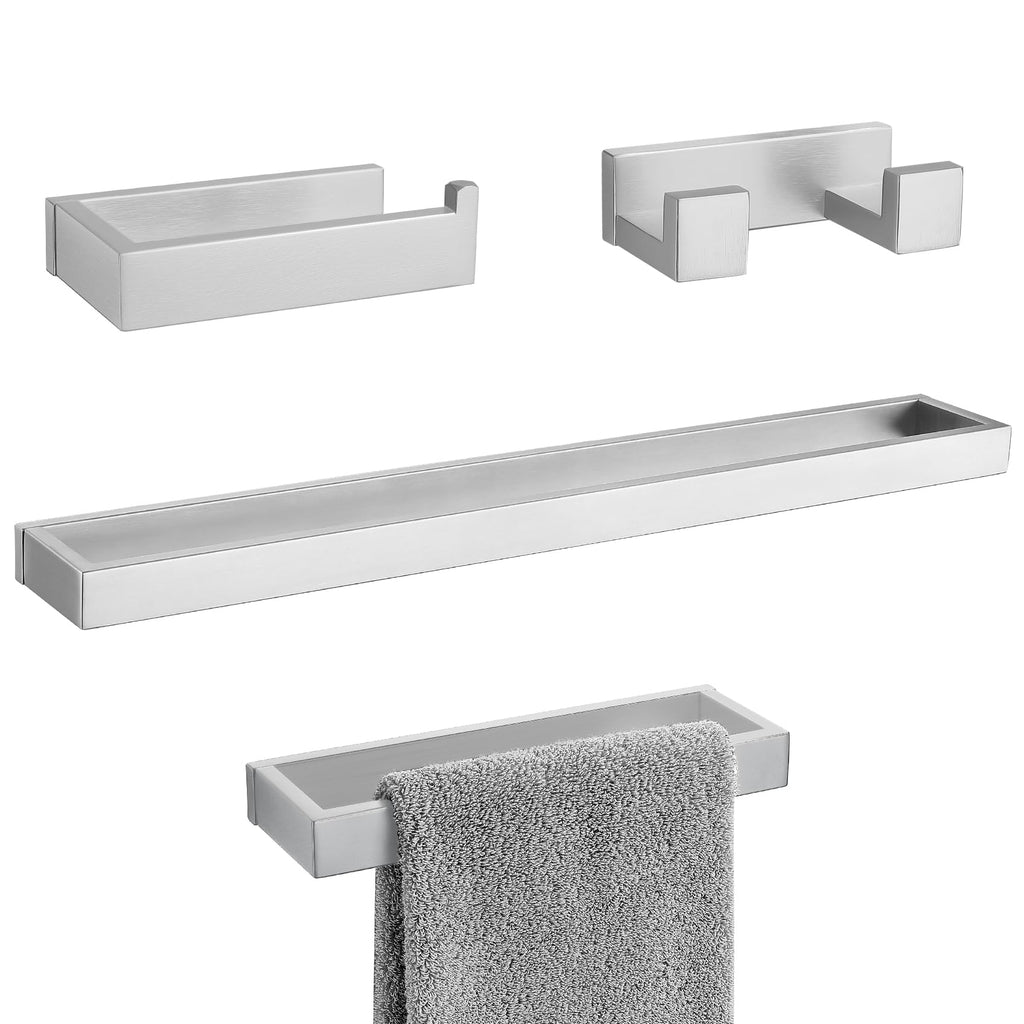 TURS Brushed Finish 4-Pieces Towel Bar Holder Sets,Concealed Screws - image 1