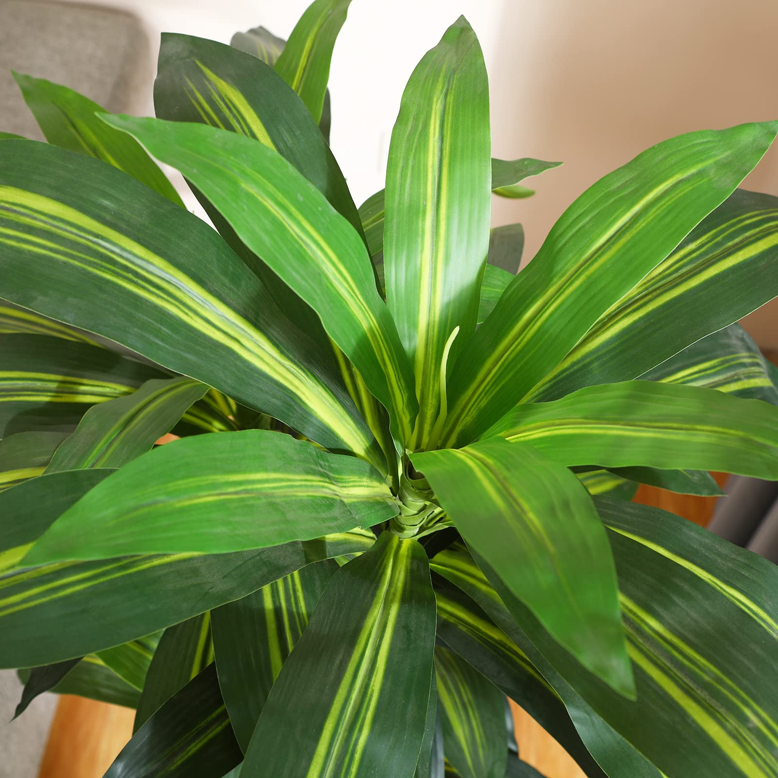 Fopamtri 120cm Artificial Dracaena Tree | 74 Leaves Faux Indoor Plant