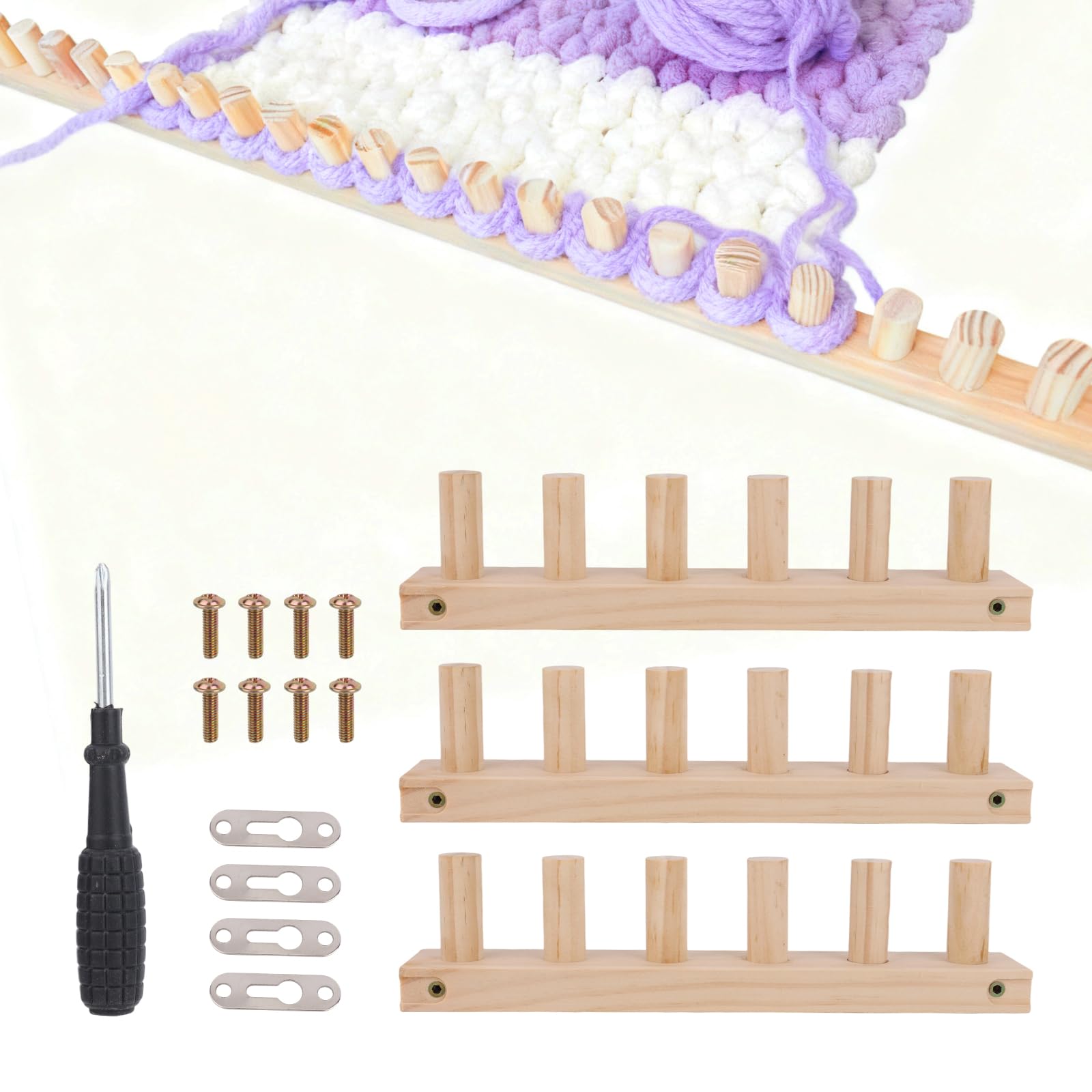 35.4 Inch Wooden Chunky Knitting Blanket Loom Kit for Beginners