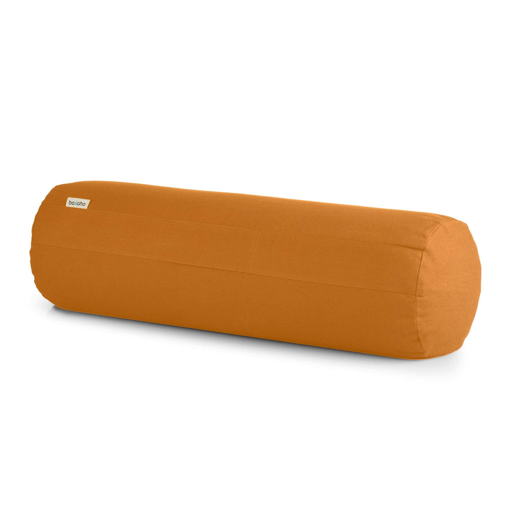 Basaho Yoga Bolster – Organic Cotton & Buckwheat Hulls – Mango, 68cm