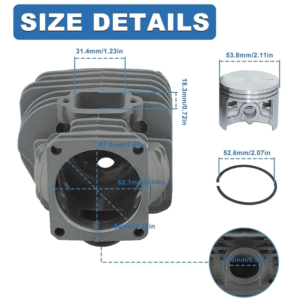 AUMEL 54mm Cylinder Piston Kit for Stihl MS660 066 MS650 Chainsaw