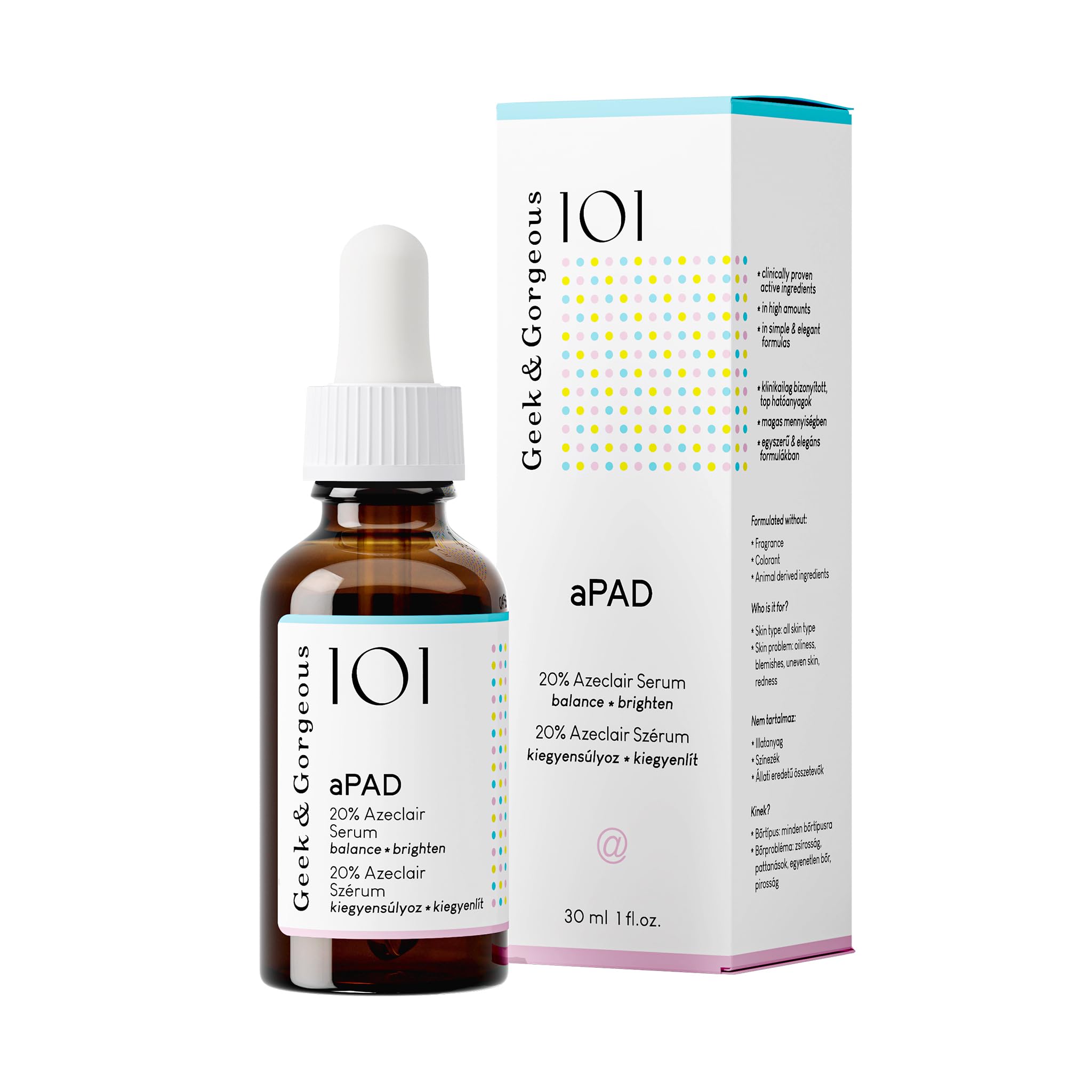 Geek & Gorgeous 101 aPAD – 20% Azelaic Derivative Serum for Oil Control