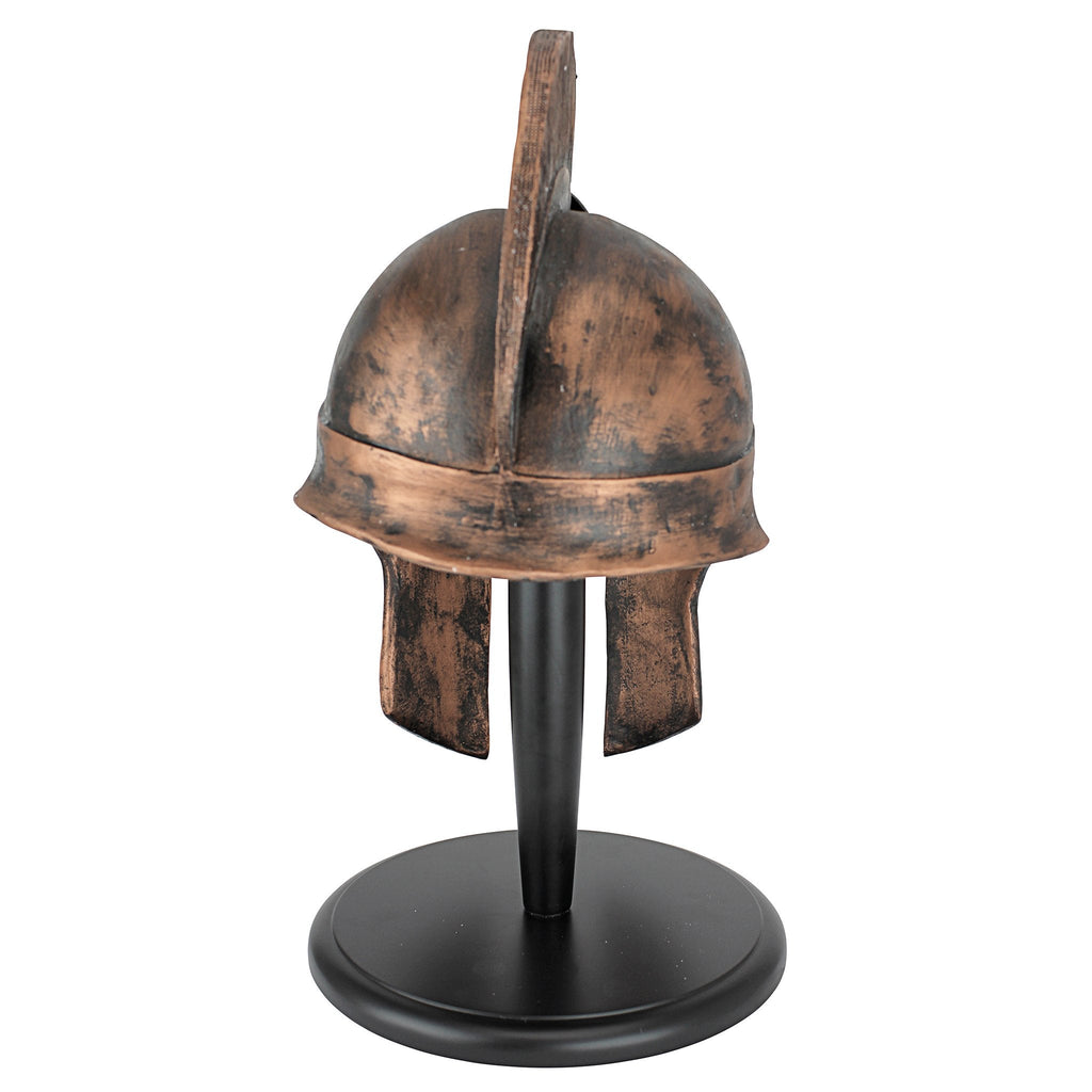 Design Toscano Spartan Warrior Helmet Statue - 16 Inch Silver Replica