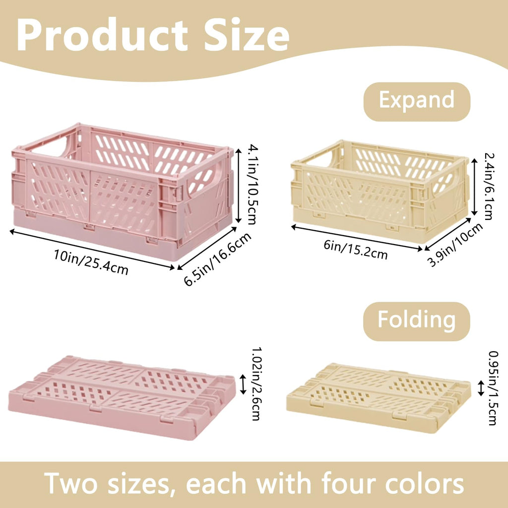 Wonninek 8Pcs Collapsible Storage Crates, 2 Sizes Storage Baskets - image 2