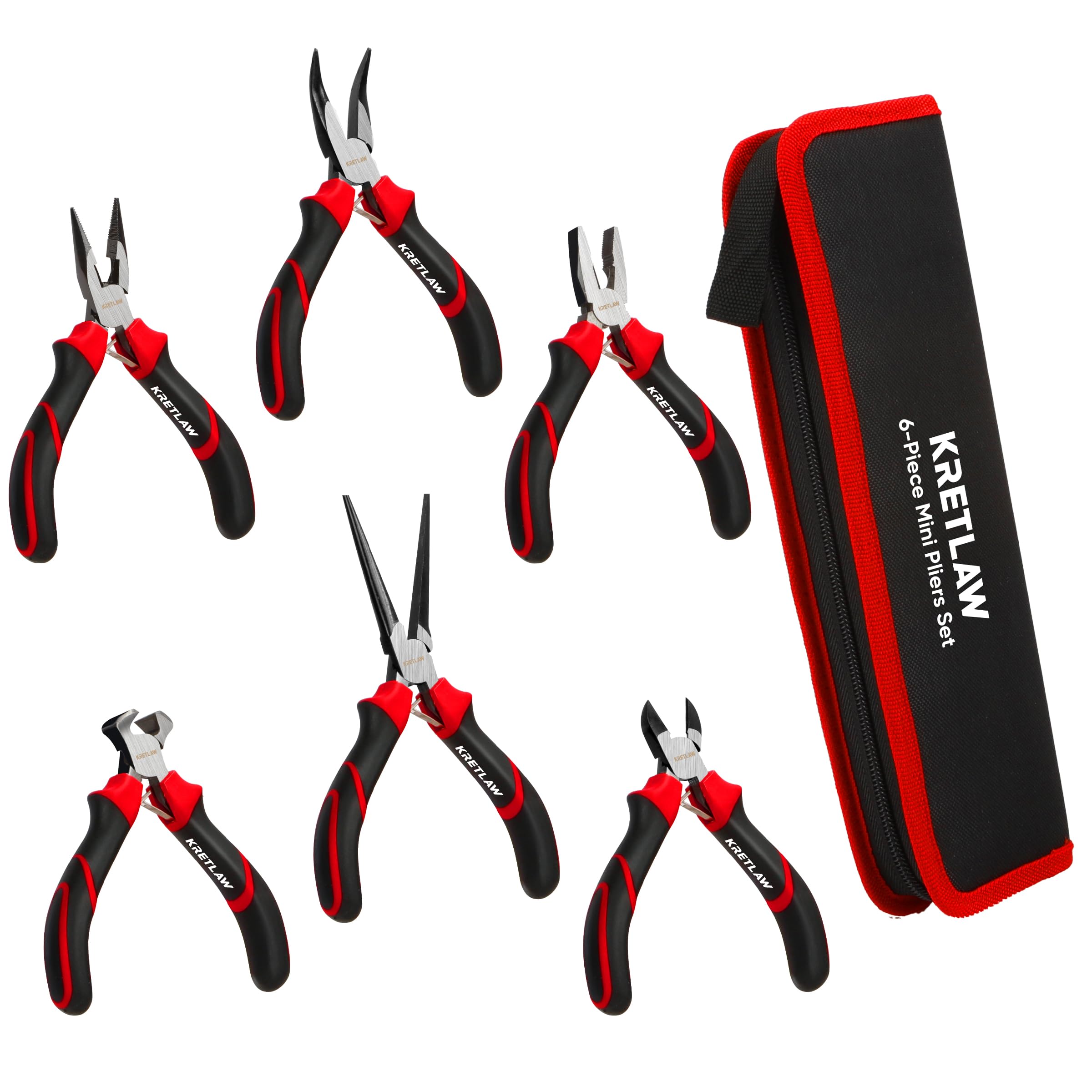 KRETLAW 6-Piece Mini Pliers Set – Precision Tools for Jewelry & DIY