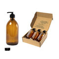 Nomara Organics Amber Glass Soap Dispenser Bottles - 4 Pack, 300mL