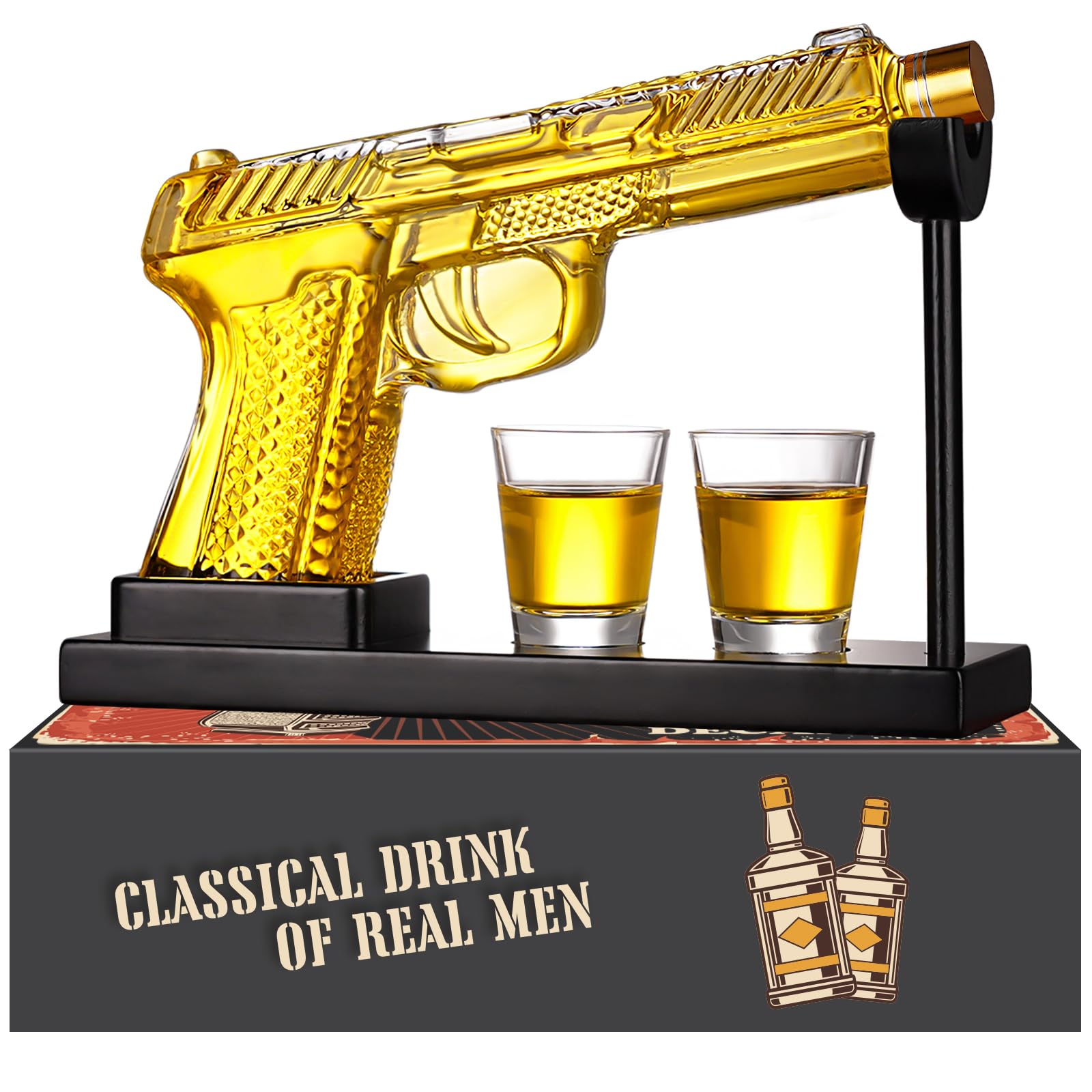 Oaksea Whisky Decanter Set with Shot Glasses – Luxury Barware Gift for Men