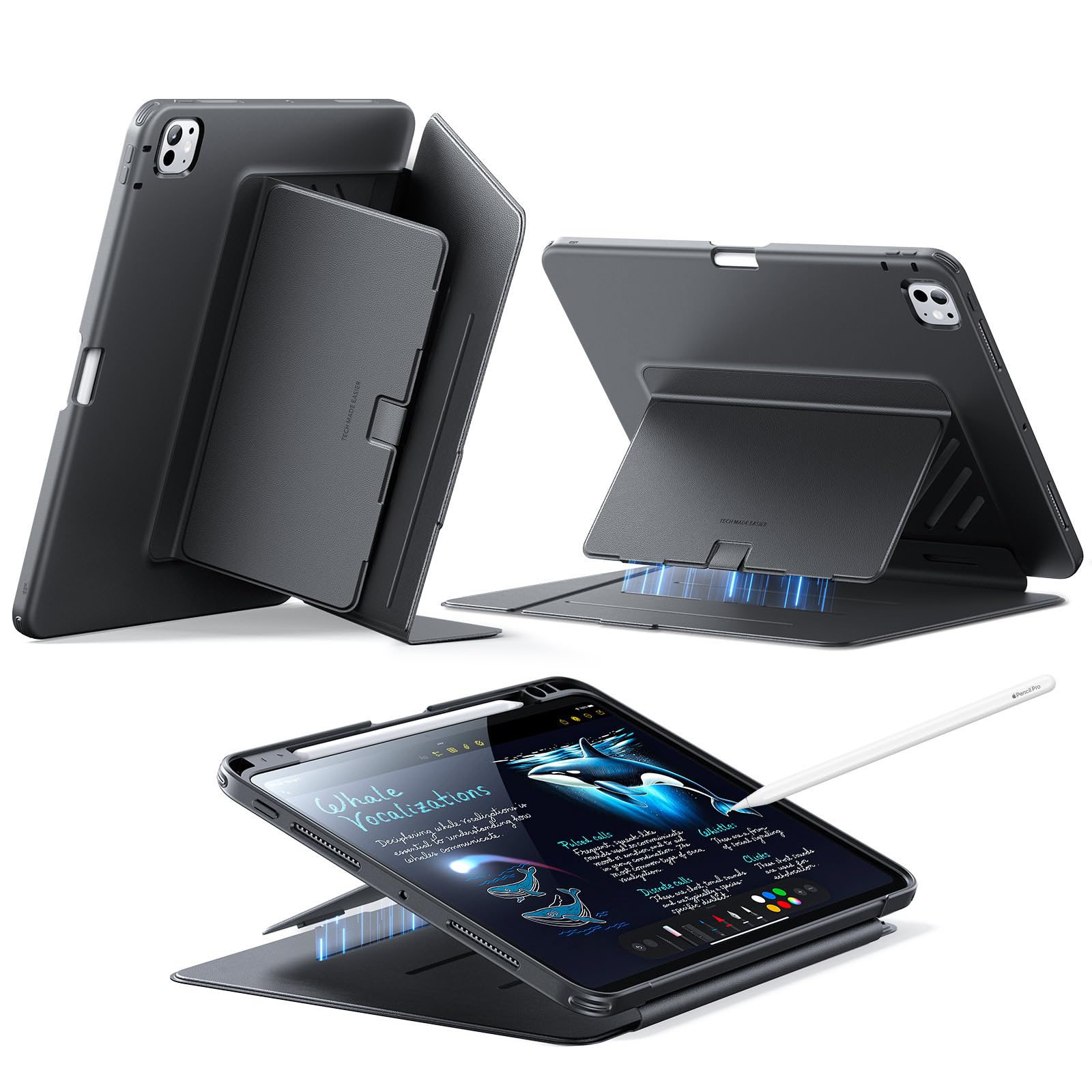 ESR iPad Pro 11 Case (2025/2024) – Vertical Stand & Pencil Holder