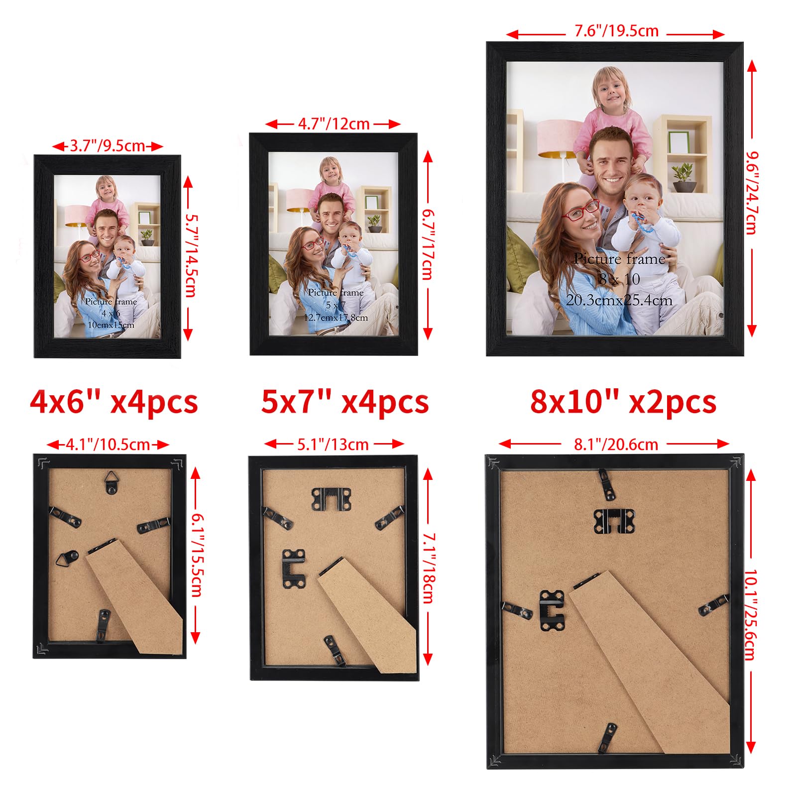 Giftgarden 10-Piece Black Photo Frame Set | Gallery Wall Collage Kit