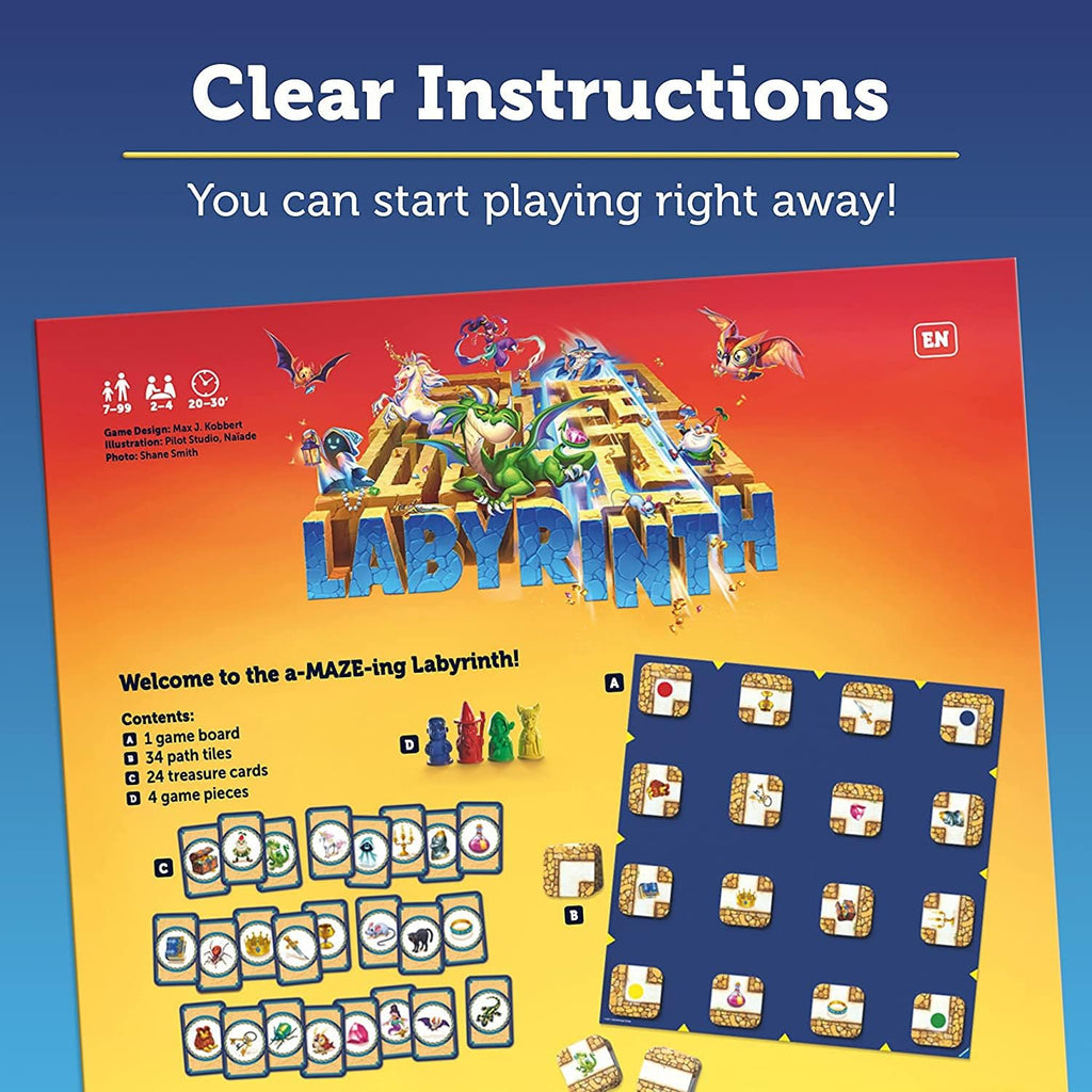 Ravensburger Labyrinth Family Board Game - Strategy Maze Puzzle for Kids