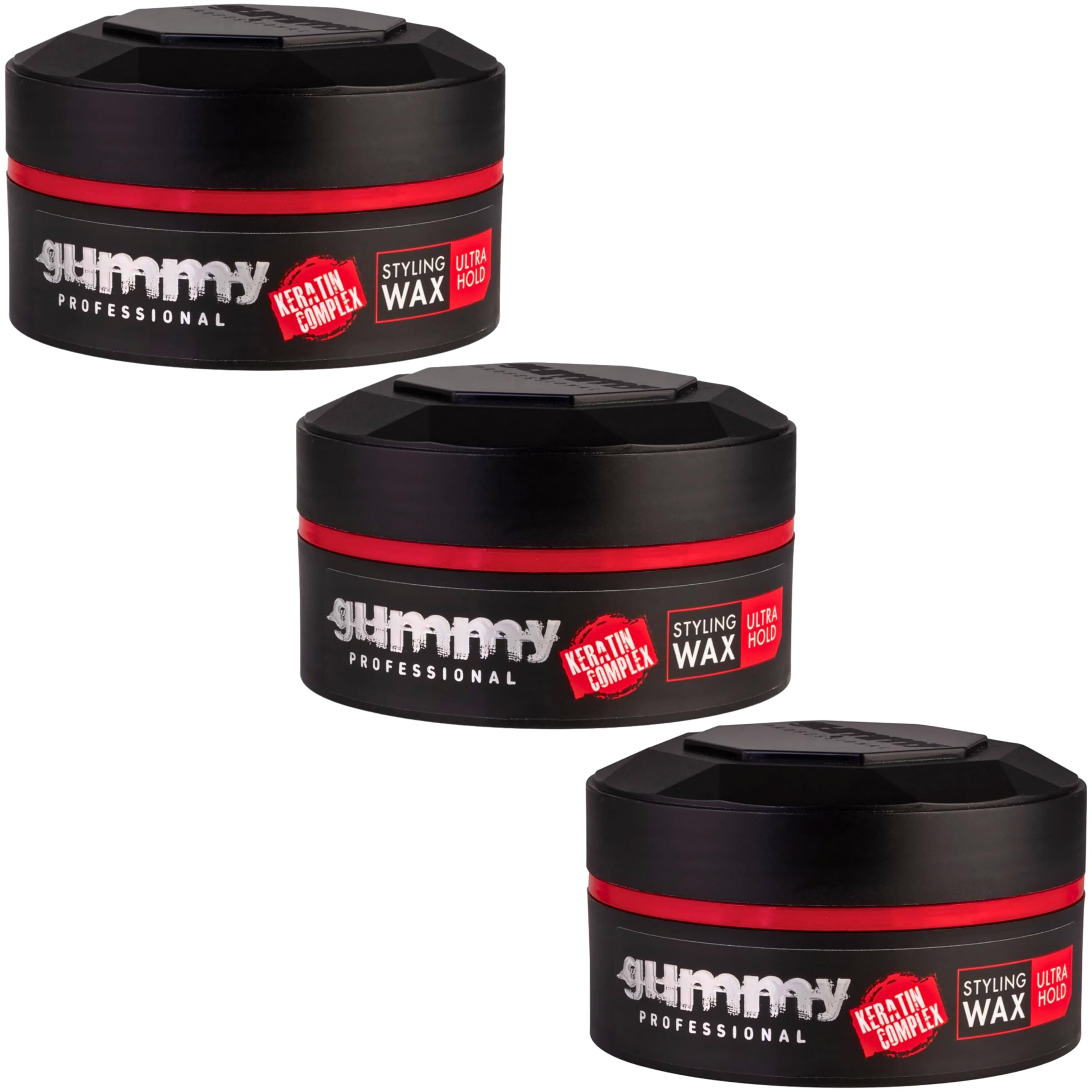 Gummy Ultra Hold Hair Styling Wax - 150ml High Shine (3-Pack)