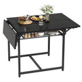 YITAHOME Folding Dining Table, Drop Leaf Table, Black