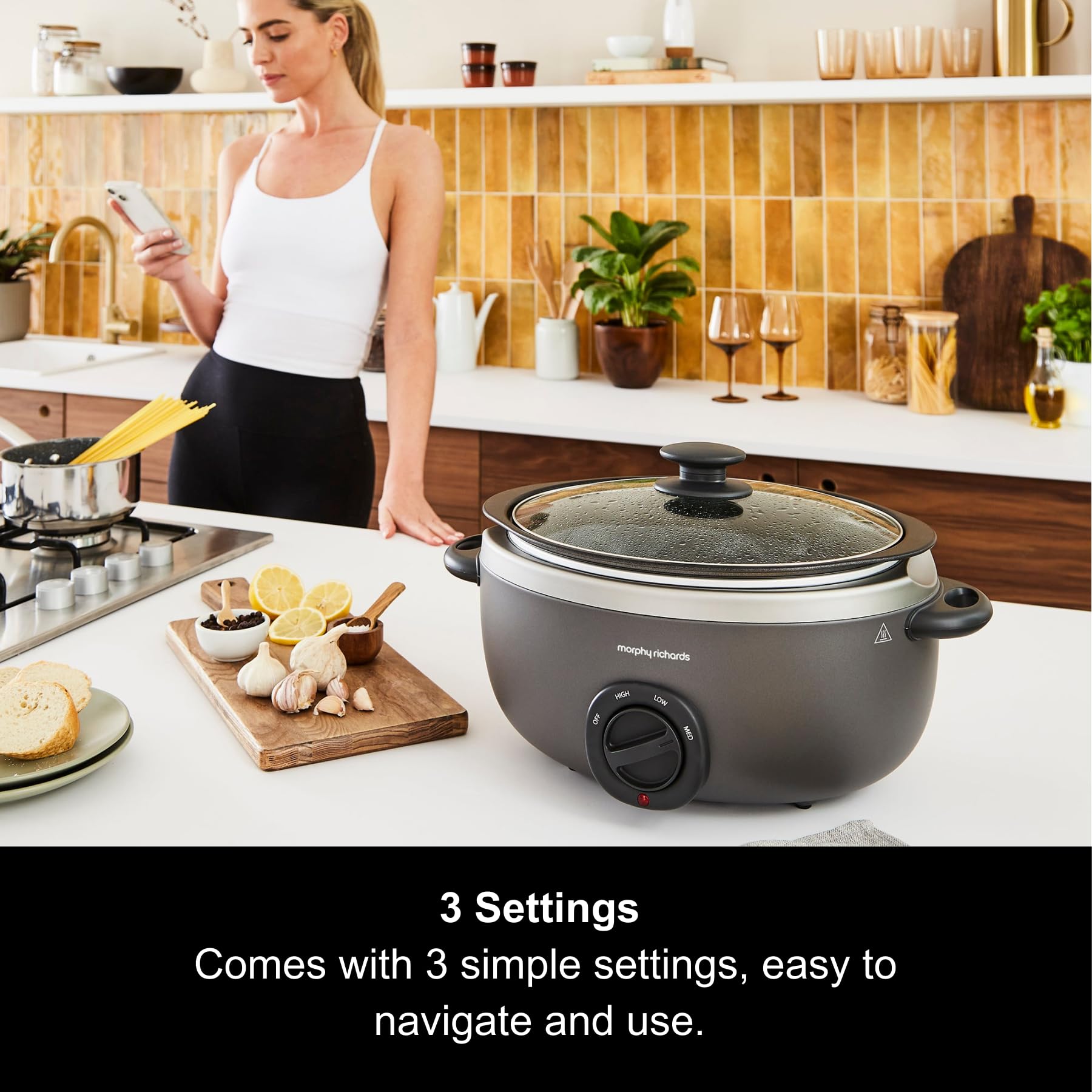 Morphy Richards 461022 Slow Cooker | 6.5L Hob-Proof Aluminium Pot