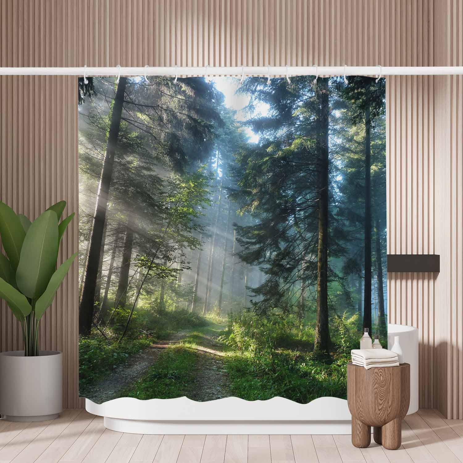 Misty Tree Shower Curtain | Waterproof Mold Resistant Polyester