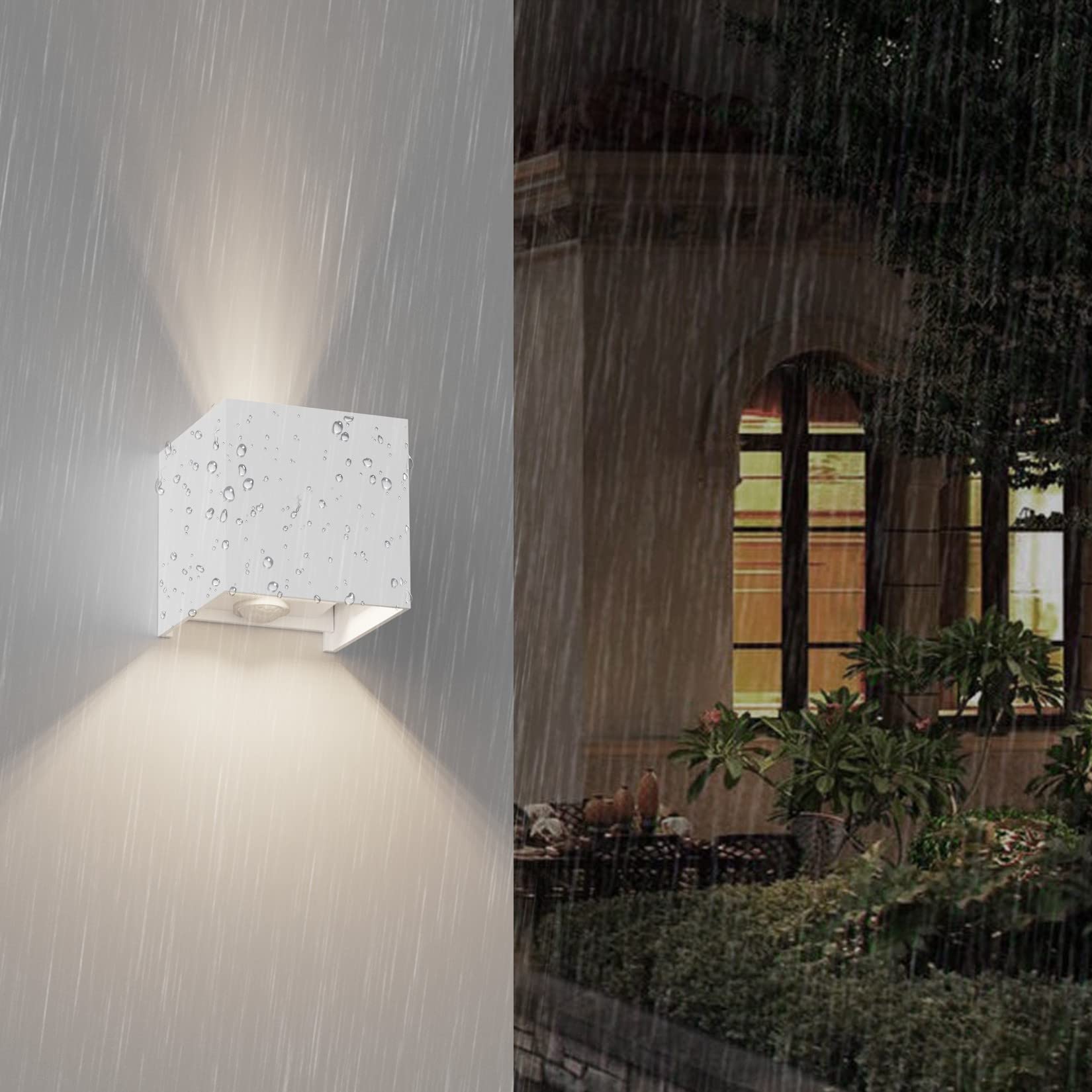 Klighten Outdoor Wall Light with Motion Sensor - IP54 Waterproof, 2PCS