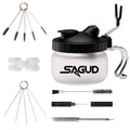 SAGUD Airbrush Cleaning Kit with Glass Pot, Nozzle Needles and Brushes