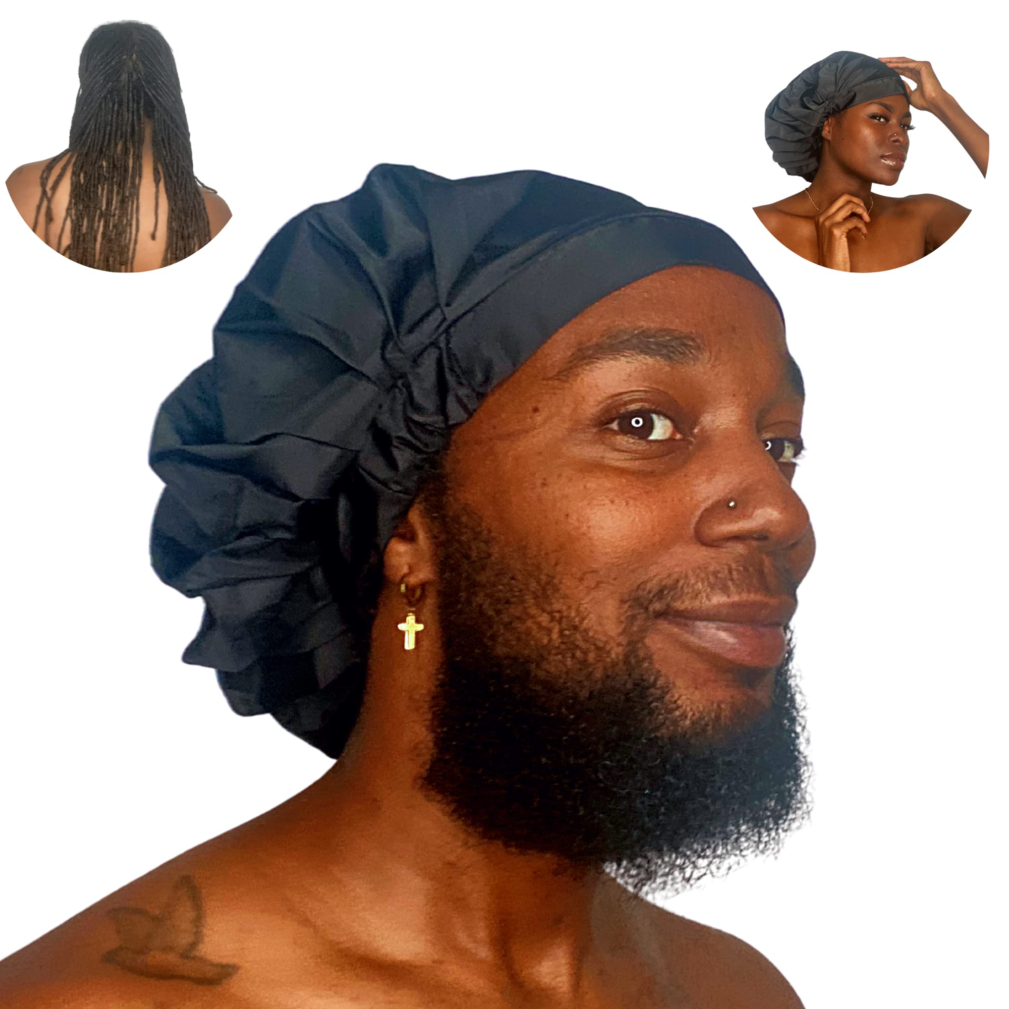 TTAT Extra Large Waterproof Shower Cap for Braids, Locs and Long Hair