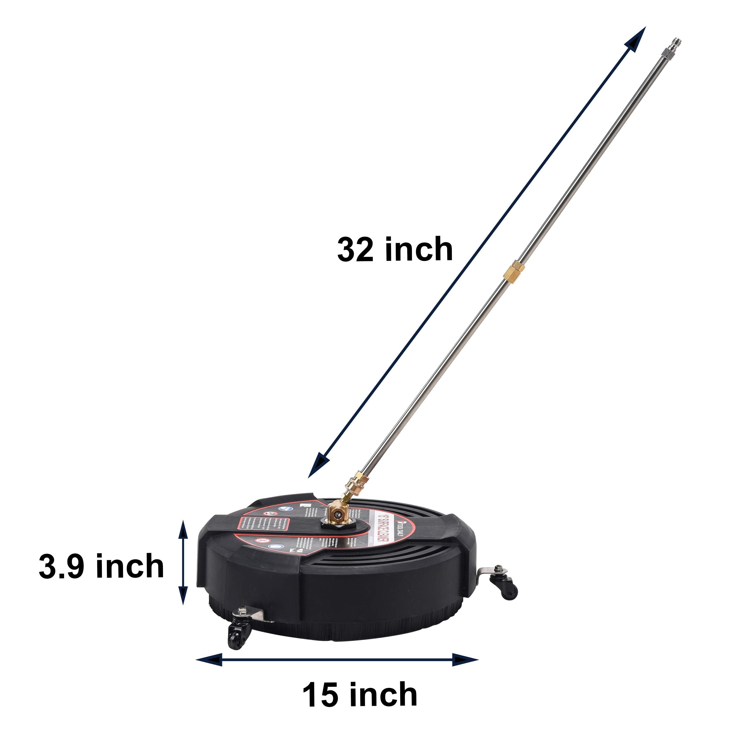 Tool Daily 15" Pressure Washer Surface Cleaner with Wheels | 3600 PSI