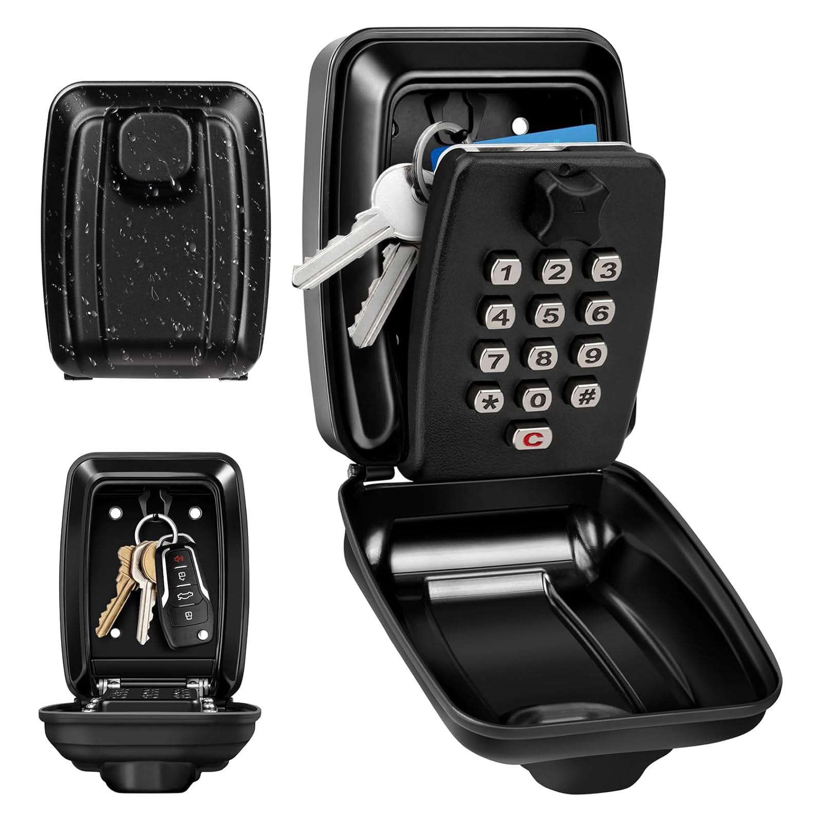 OFFOF Key Safe Wall Mounted – 12 Digit Combination Security Lock Box