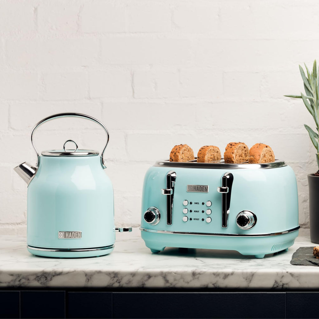 Haden Heritage Retro Electric Kettle – 1.7L Stainless Steel – Blue