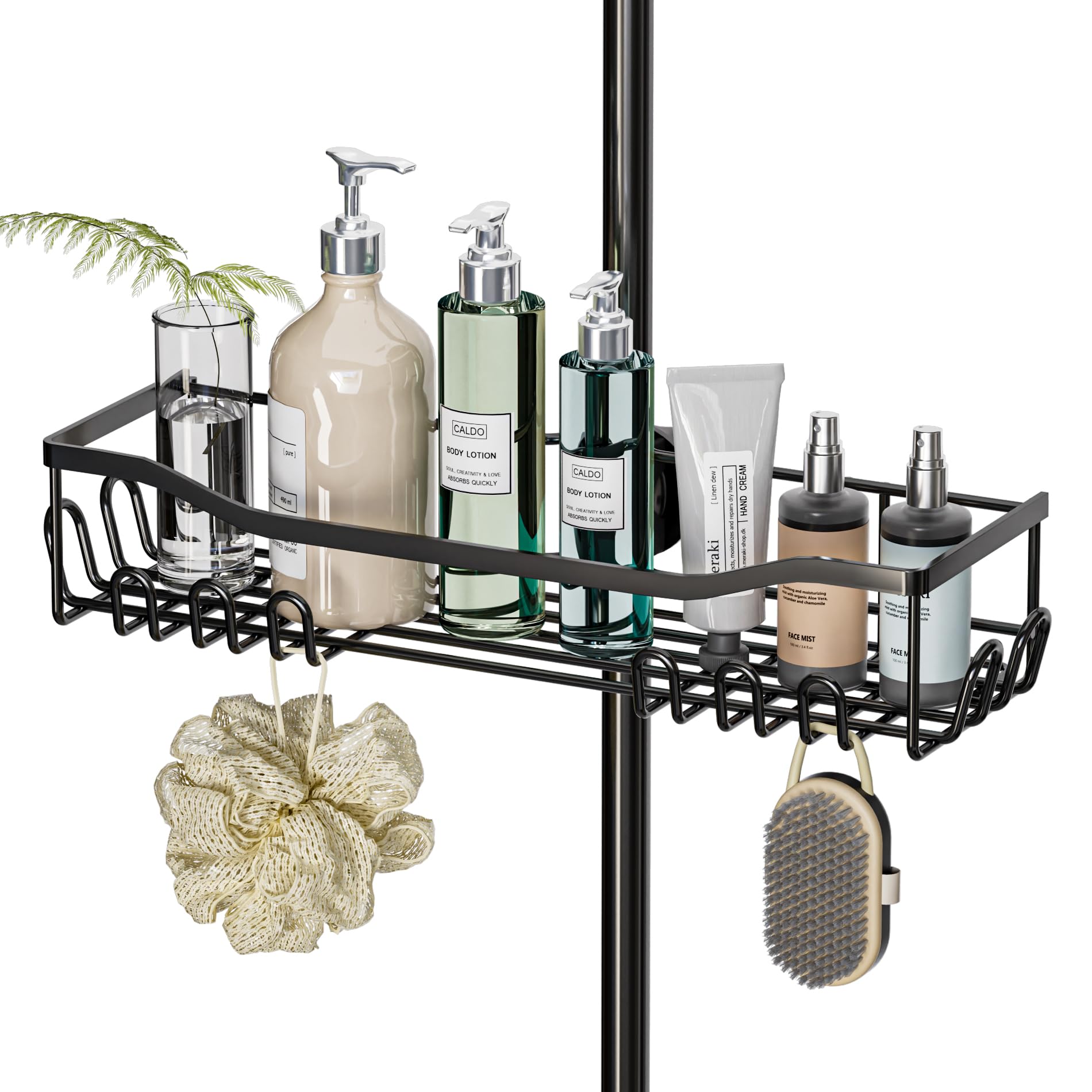 Hodzeed Stainless Steel Shower Caddy for 18-25mm Rails – Black