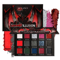 DE'LANCI 15 Color Red Black Goth Eyeshadow Palette – Vegan SFX Makeup