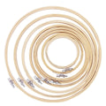 Worown Bamboo Embroidery Hoops - 8 Sizes Adjustable Round Sewing Rings