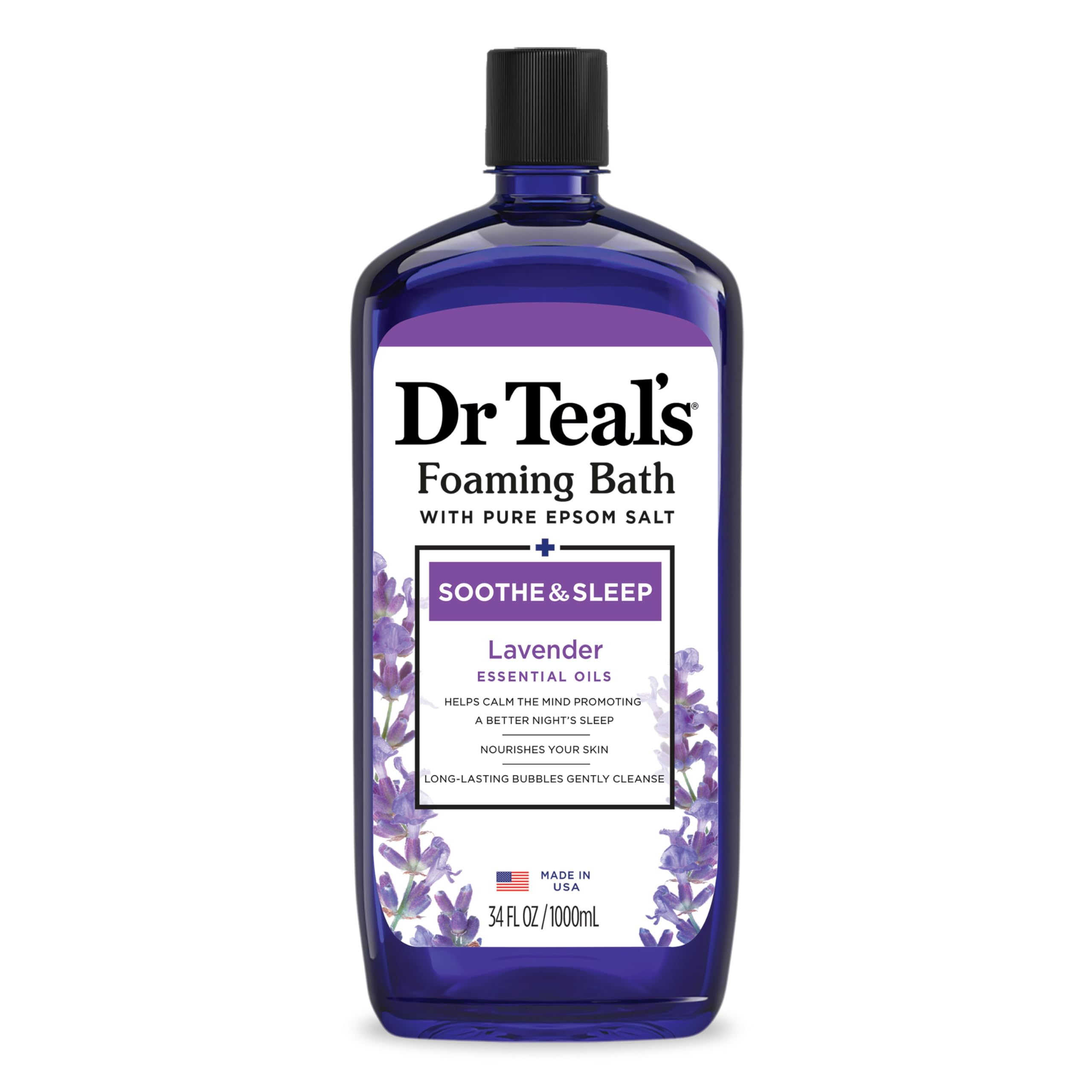 Dr Teal's Lavender Foaming Bath with Pure Epsom Salt - 1L Bottle