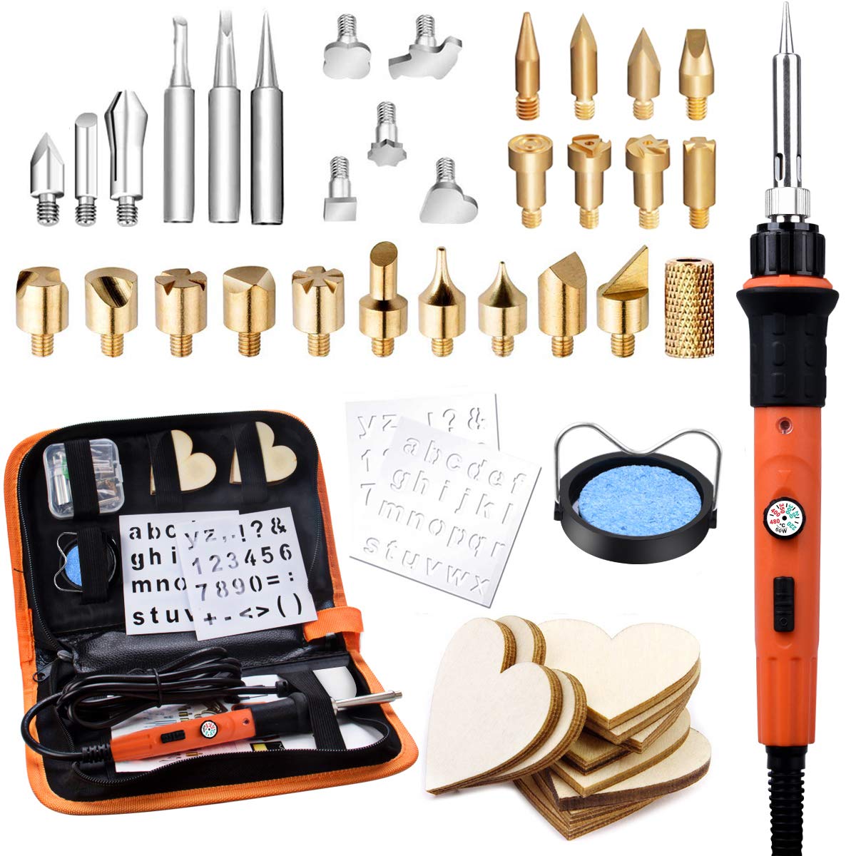 Preciva 45-in-1 Wood Burning Kit | 60W Pyrography Pen & Engraving Tool