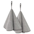 VIVOTE Bamboo Charcoal Hand Towels – Round Quick-Dry Microfibre, Grey 2-Pack