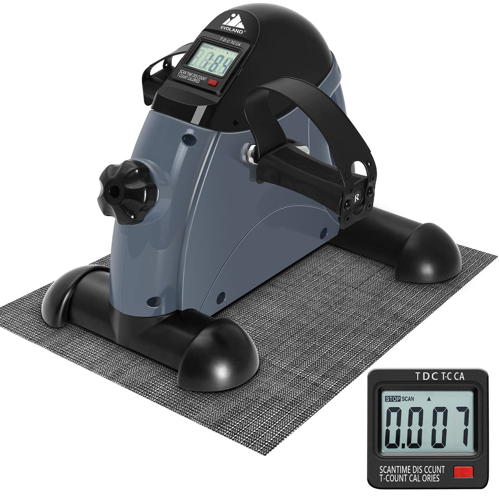 EVOLAND Mini Exercise Bike – Under Desk Pedal Exerciser with Handle | Black