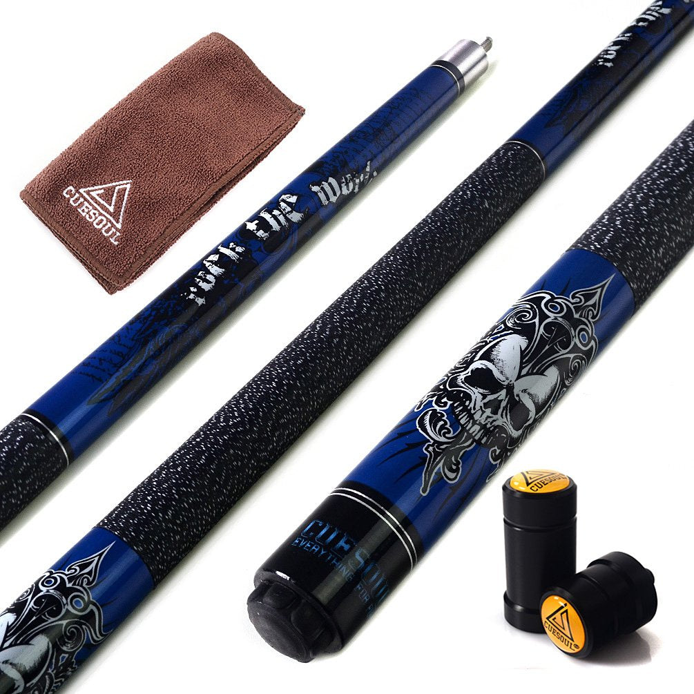 CUESOUL ROCKIN 58" 21oz Maple Pool Cue Stick Set with Case – G405