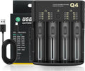 4-Slot Fast Battery Charger for 18650 21700 Li-ion Ni-MH