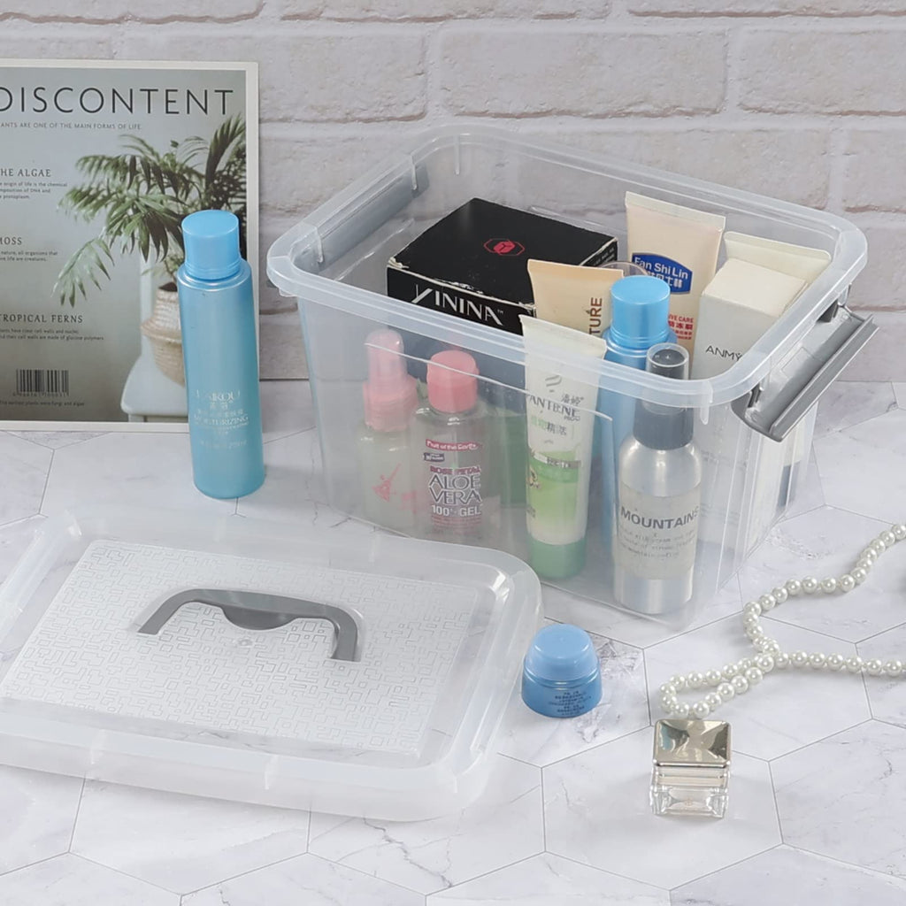 Saedy 6 L Small Lidded Storage Box, 6 Pack Plastic Latch Storage Container - image 4