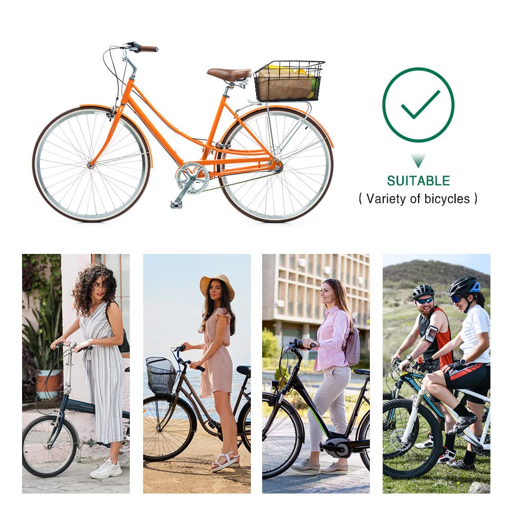ANZOME Rear Bike Basket | Metal Wire Bicycle Rack with Waterproof Cover