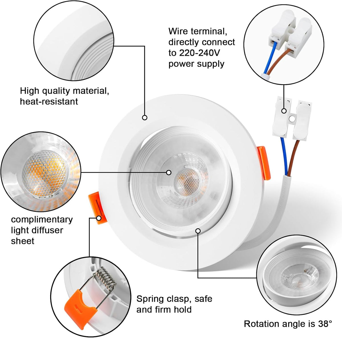 Ultra Slim LED Recessed Downlights | 3000K Warm White | 20 Pack