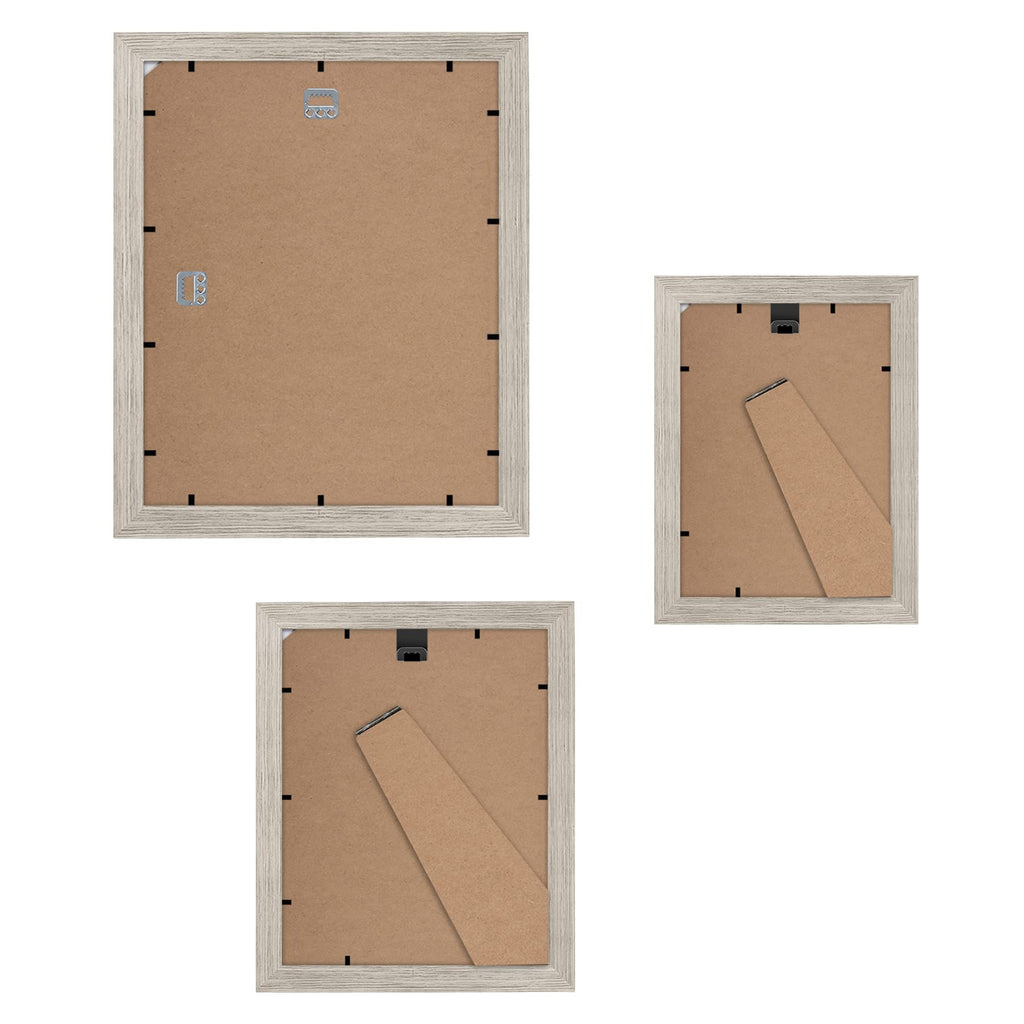 Americanflat 7 Piece Gallery Wall Frame Set | Driftwood Woodgrain Collage