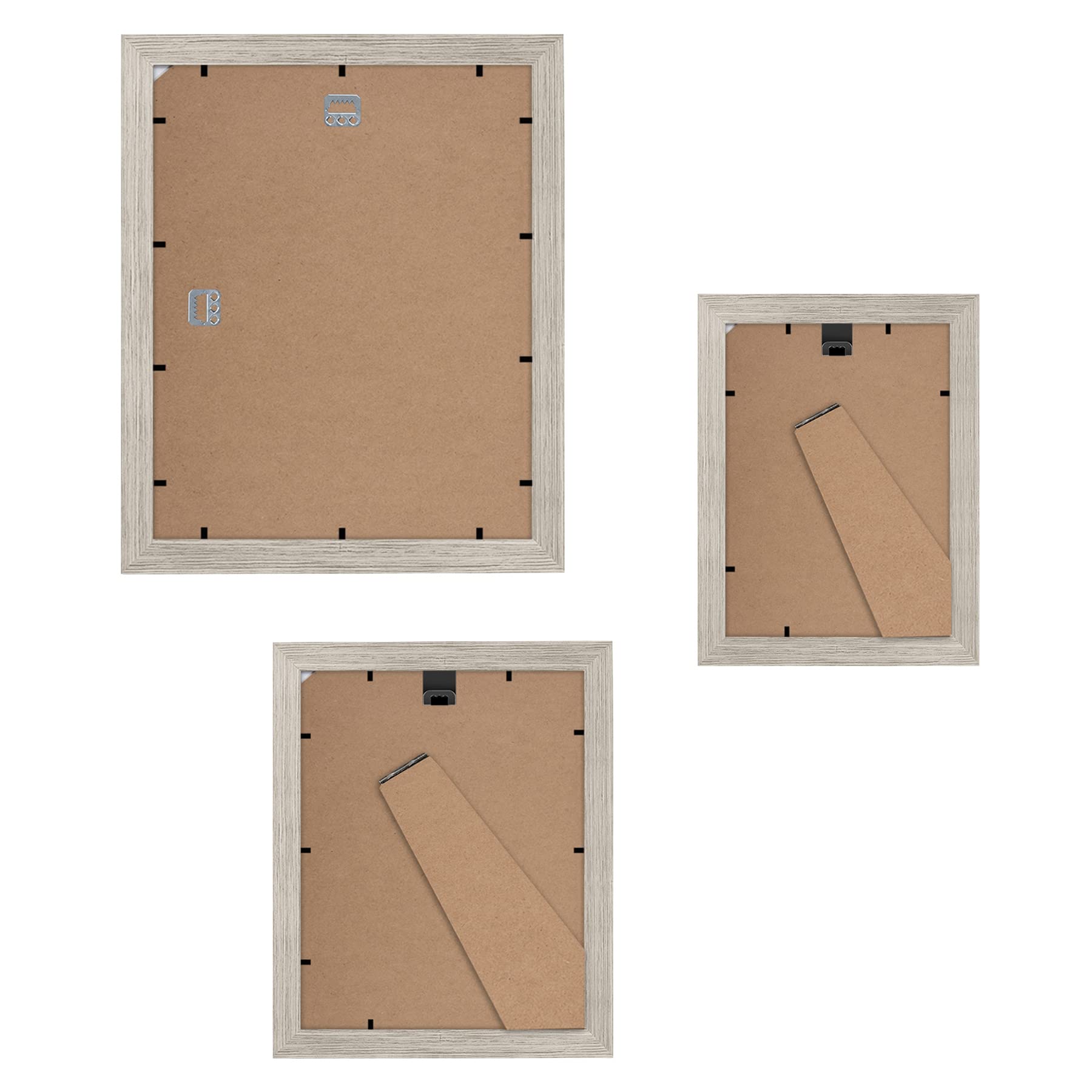 Americanflat 7 Piece Gallery Wall Frame Set | Driftwood Woodgrain Collage