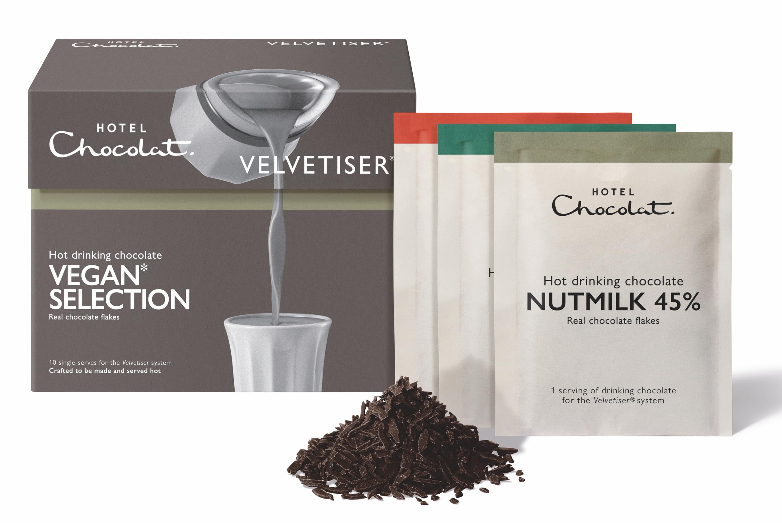 Hotel Chocolat Vegan Hot Chocolate Selection Box | 10 Velvetiser Sachets