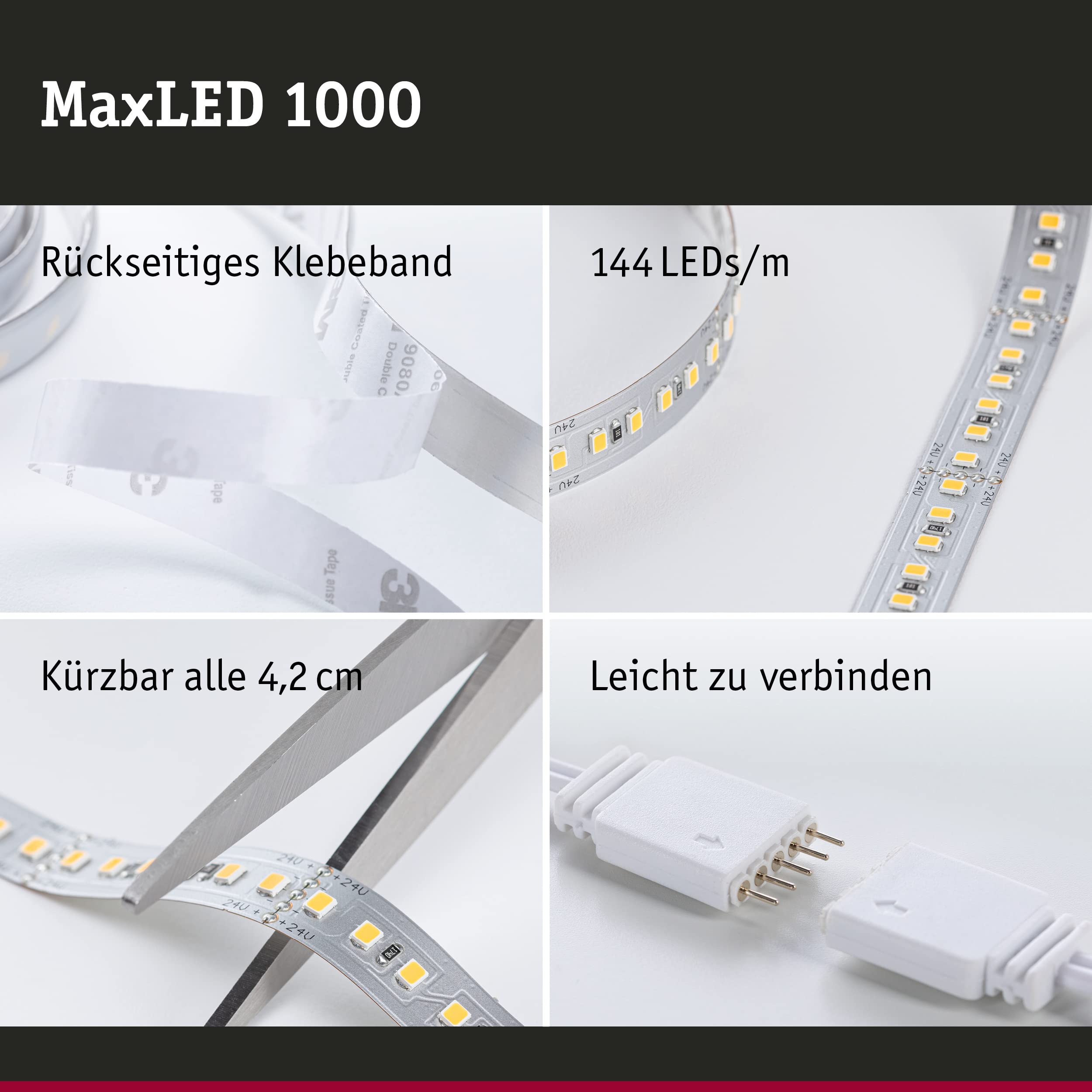 Jolof Store MaxLED 1000 LED Strip Kit – 3m Warm White Silver 40W